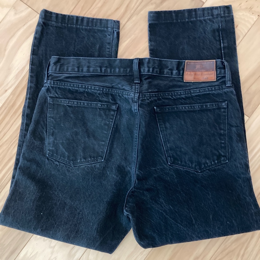 J Crew Athletic slim-straight 1040 black jeans for men 34x28 100% cotton